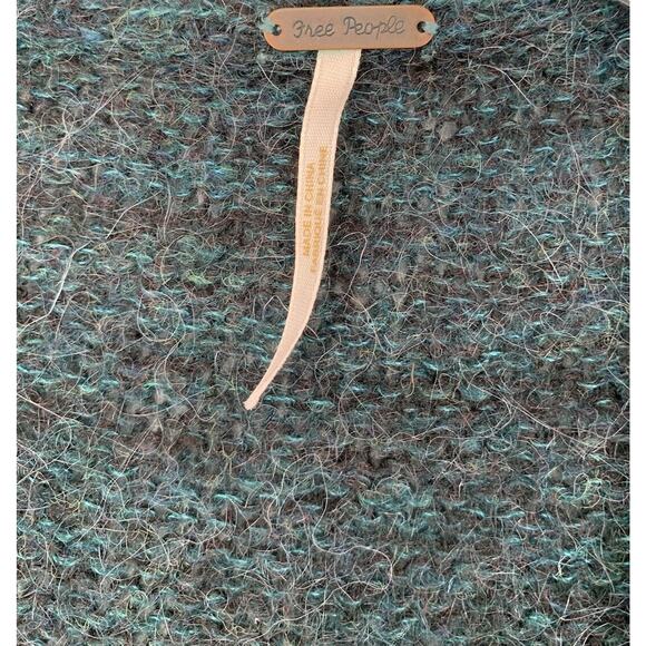 Free People Karina Green Faux Wrap Sweater Pullover Size Small Heathered - Picture 10 of 10